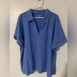 Talbots Plus Women’s Polo in Soft Blue 3XL EUC